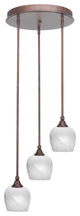 Empire 3-Light Cluster Pendalier, Bronze/White Marble