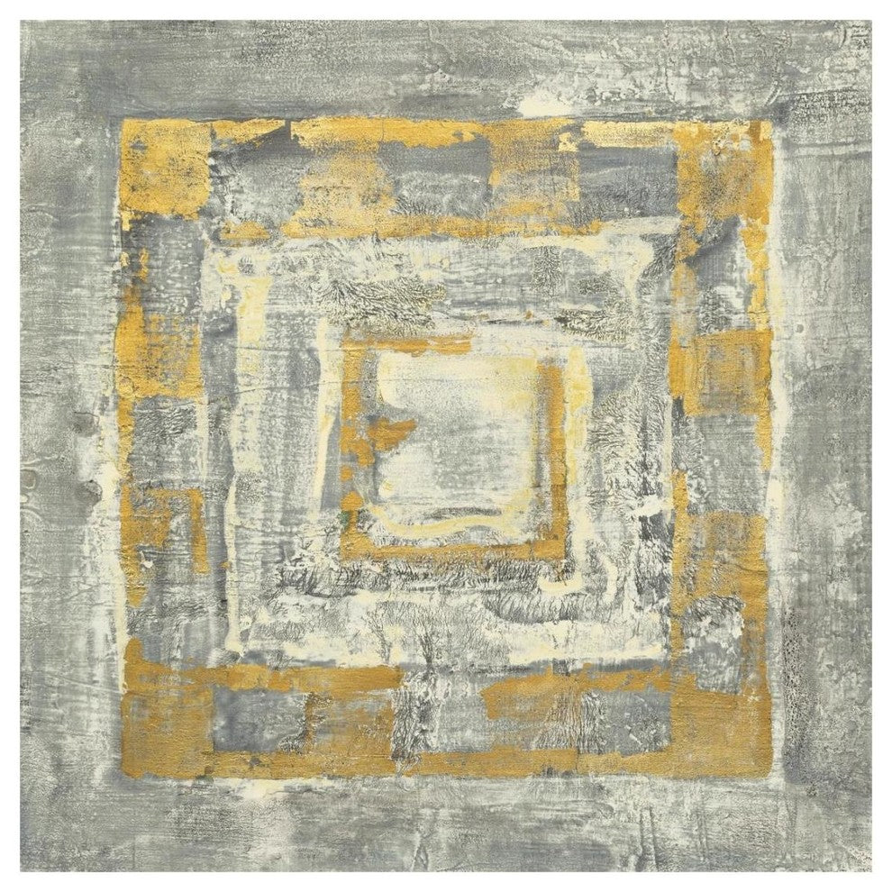 "Gold Tapestry II Gold and White" Paper Print by Albena Hristova, 20"x20"