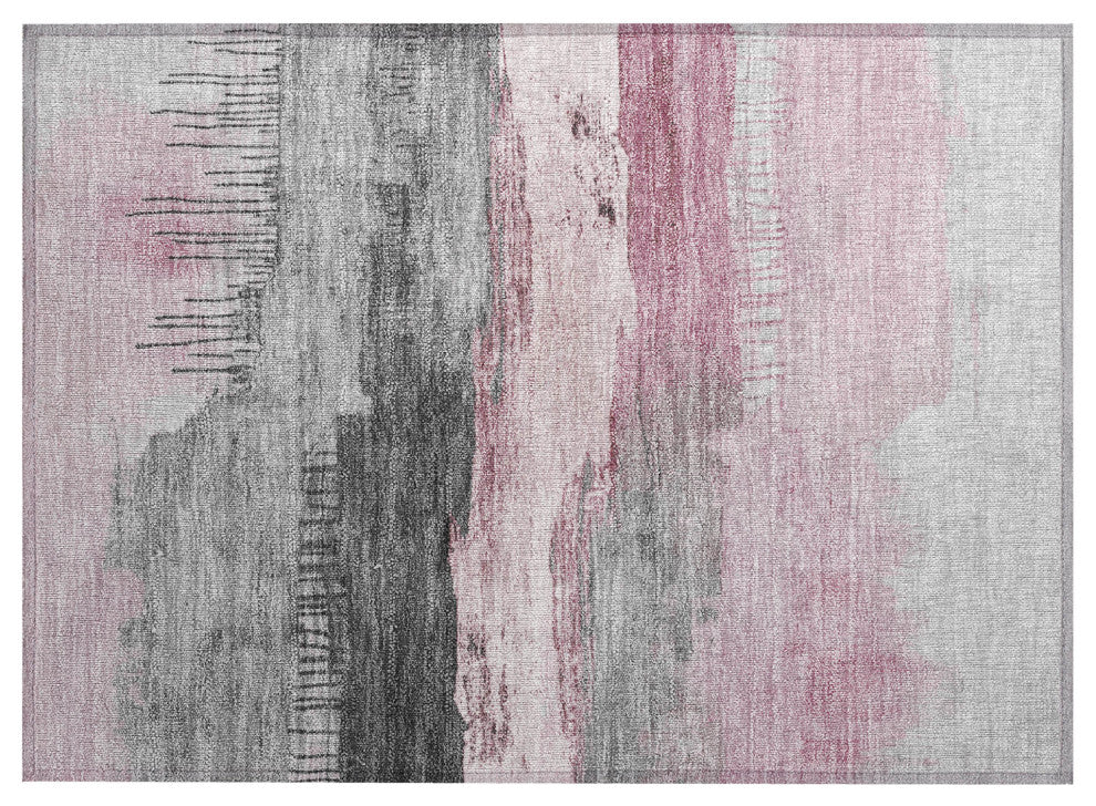 Machine Washable Indoor/Outdoor Chantille ACN1880 Pink 1'8" x 2'6" Rug
