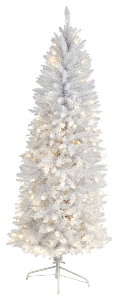 T3360 6 Slim White Artificial Christmas Tree With 250 Warm White LED Lights