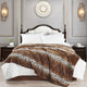 Striped Snow Leopard Safari Flannel Fleece Blanket, Queen