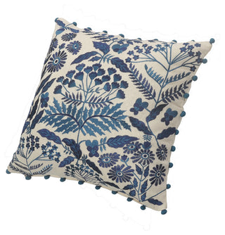 Off-White and Navy Bohemian Throw Pillow