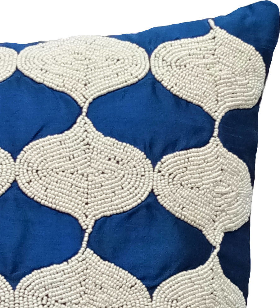 Blue Decorative Pillows Art Silk 20"x20" Sofa Pillow Covers, Royal Blue Tops