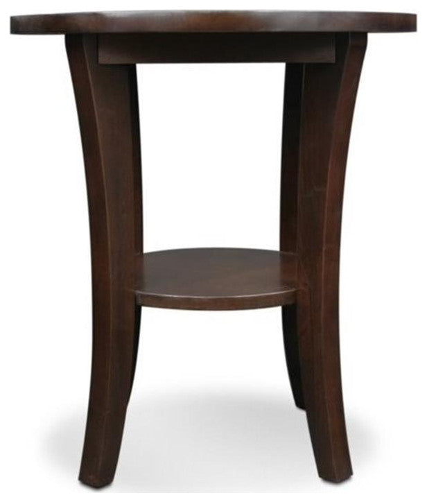 Leick Furniture Boa Round Wood End Table in Chocolate Cherry