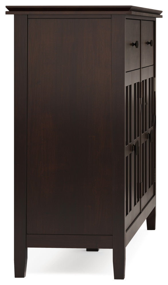 Artisan Large 4 Door Sideboard Buffet, Dark Chestnut Brown