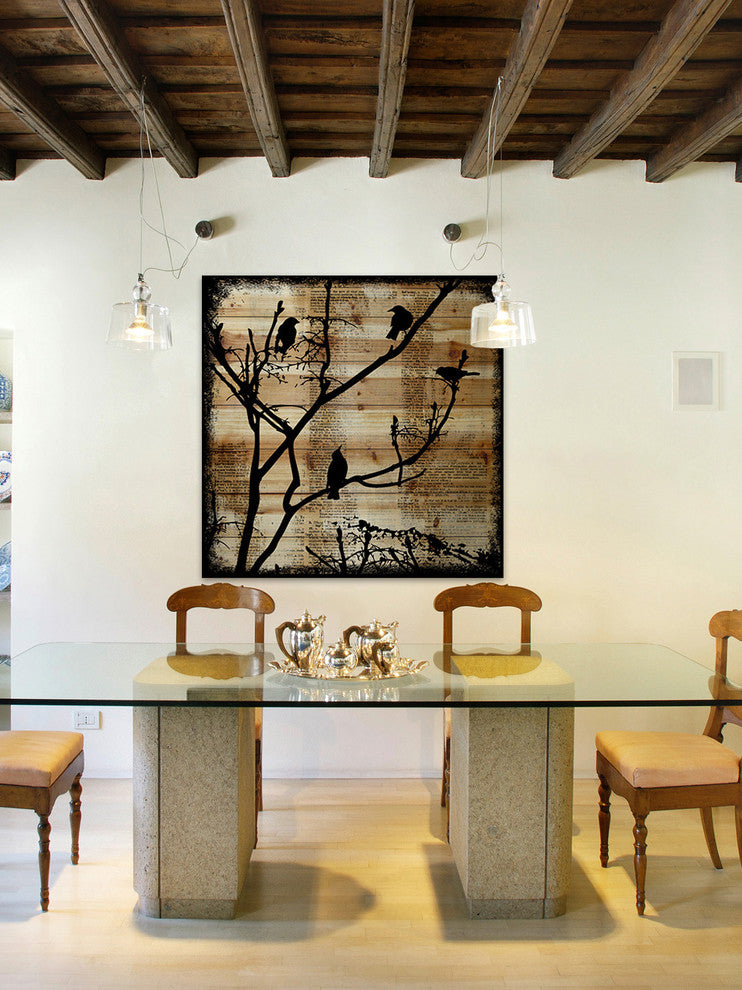 Marmont Hill, "Branch Silhouette" by Vicki Butler Print, Natural Pine Wood