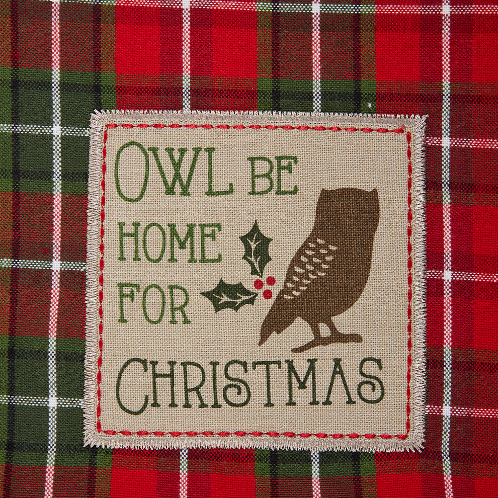Owl Be Christmas Embroidered Dishtowel