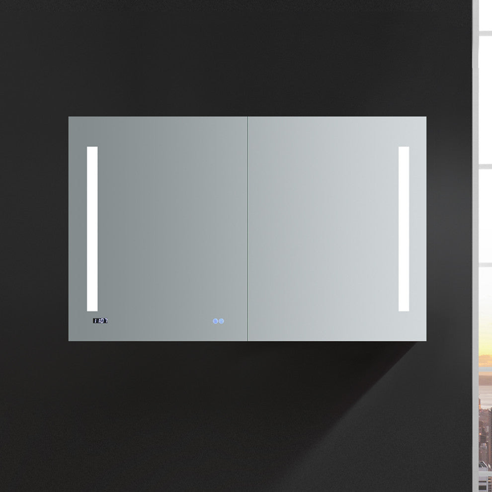 Tiempo Bathroom Medicine Cabinet With LED Lighting and Defogger, 48"x30"