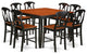 Fake9H-Blk-W, 9-Piece Counter Height Pub Set, Pub Table and 8 Dining Chairs
