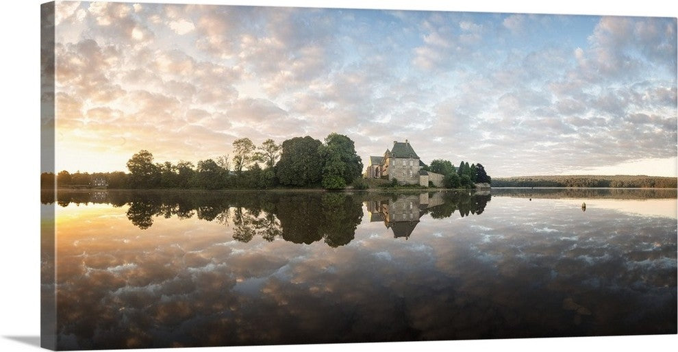 "Panoramic of Abbaye Paimpont in Brittany" Wrapped Canvas Art Print, 36"x18"x...