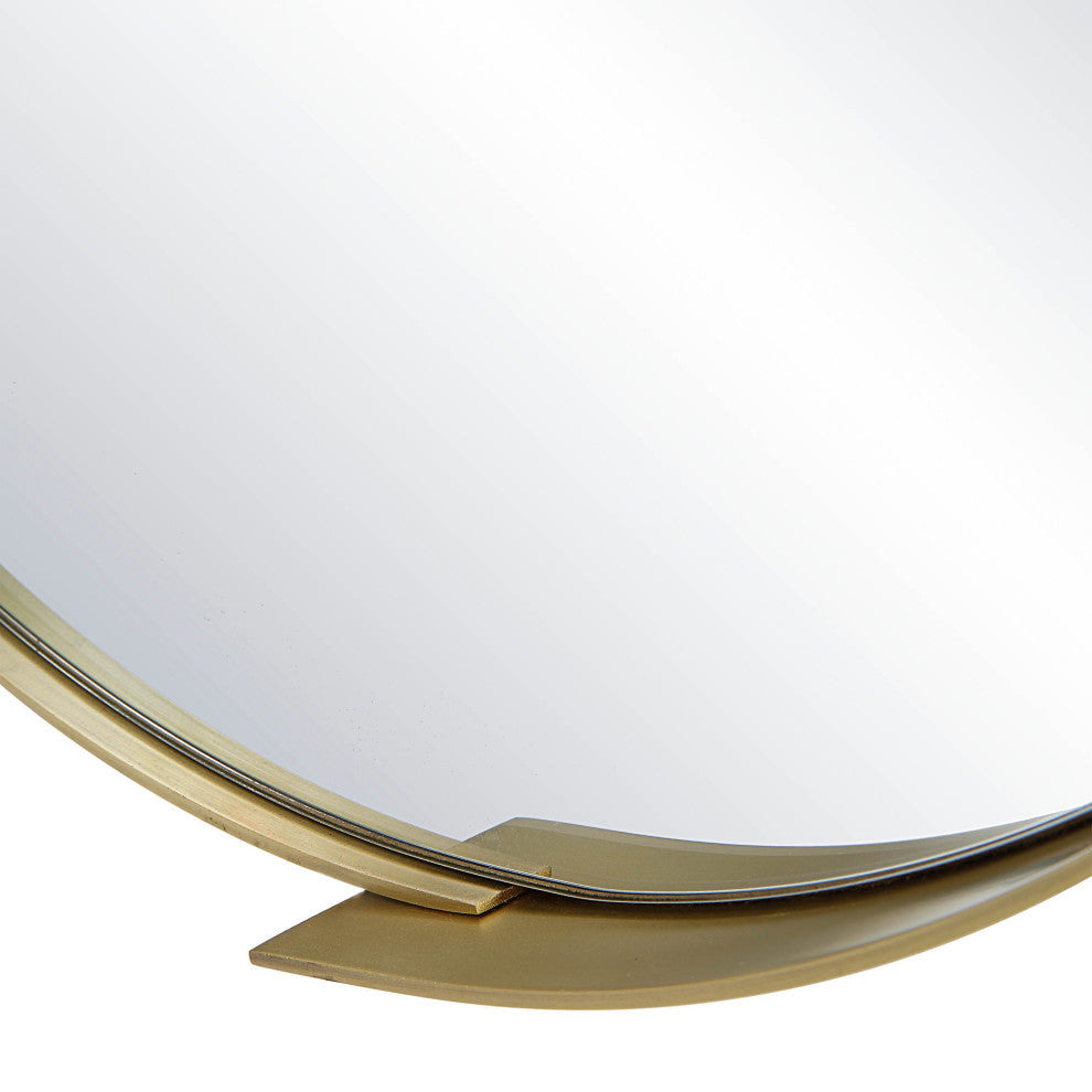 Aleah Iron Wall Mirror, Satin Brass
