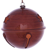4.75" Copper Wood Grain Bell Orn 4/Bag