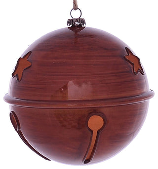 4.75" Copper Wood Grain Bell Orn 4/Bag