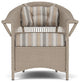 Lloyd Flanders Nantucket Dining Armchair, French Beige, Purveyor Pewter