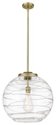 Deco Swirl Pendant, Antique Brass, Clear Deco Swirl, Clear Deco Swirl