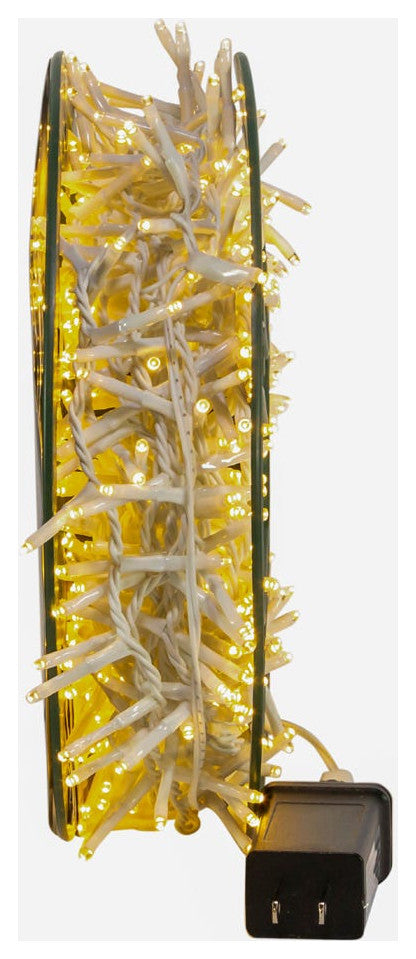 600 Light, 49' Warm White LED White Wire Rice Lights