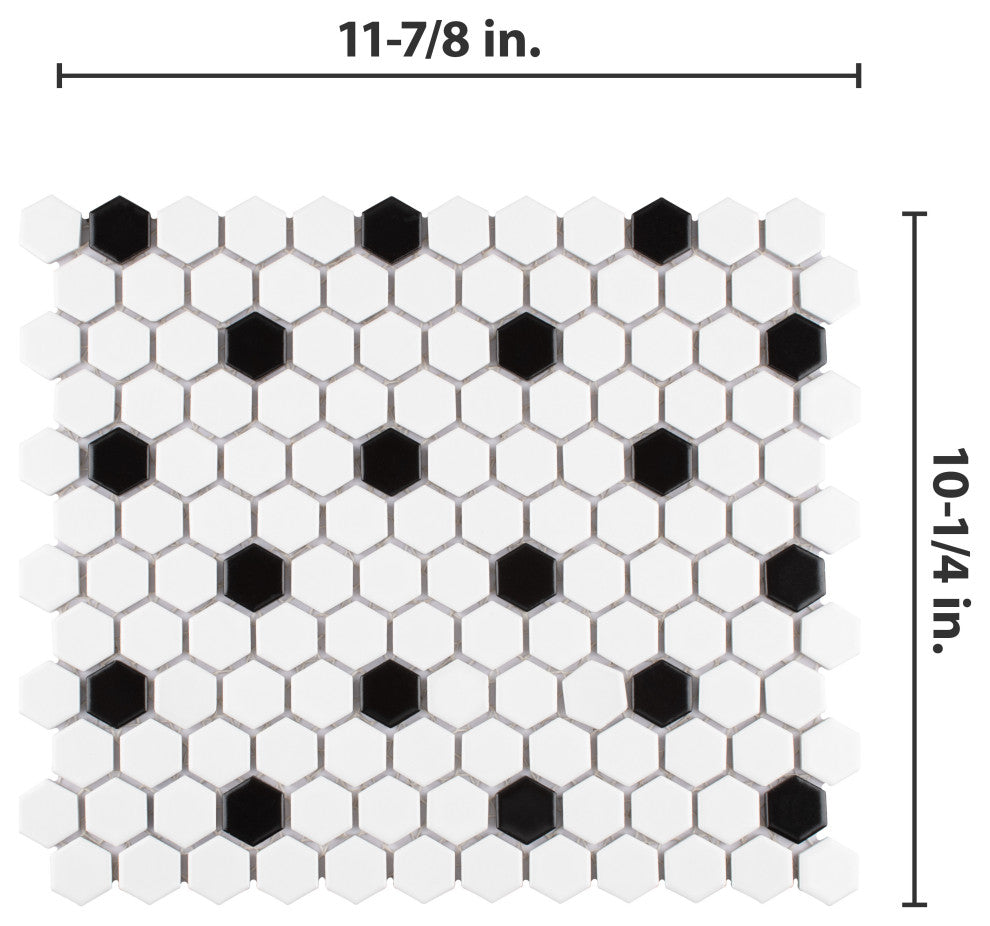 Madison 1" Hex Porcelain Floor and Wall Tile, Case