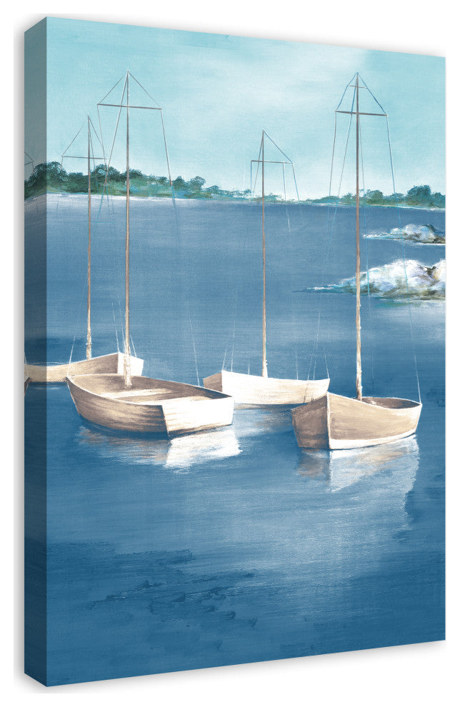 Four Sailboats 20x30 Canvas Wall Art