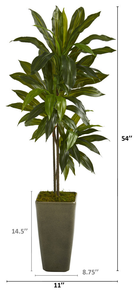 Nearly Natural 4.5ï¿½ Dracaena Artificial Plant in Green Planter (Real Touch)