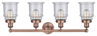 Canton 4-Light 33" Bath Vanity Light, Antique Copper Finish, Seedy Shade