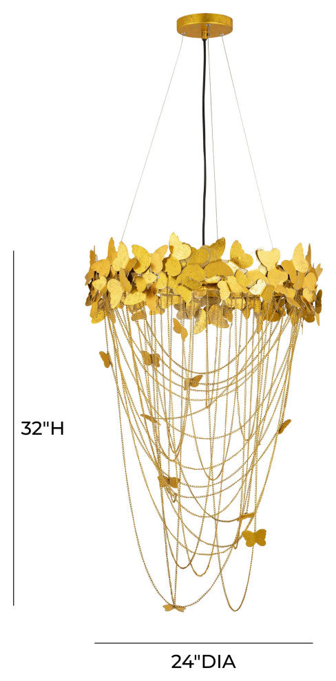 Butterfly Gold Chandelier