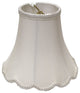 10" White Slanted Scallop Bell Monay Shantung Lampshade