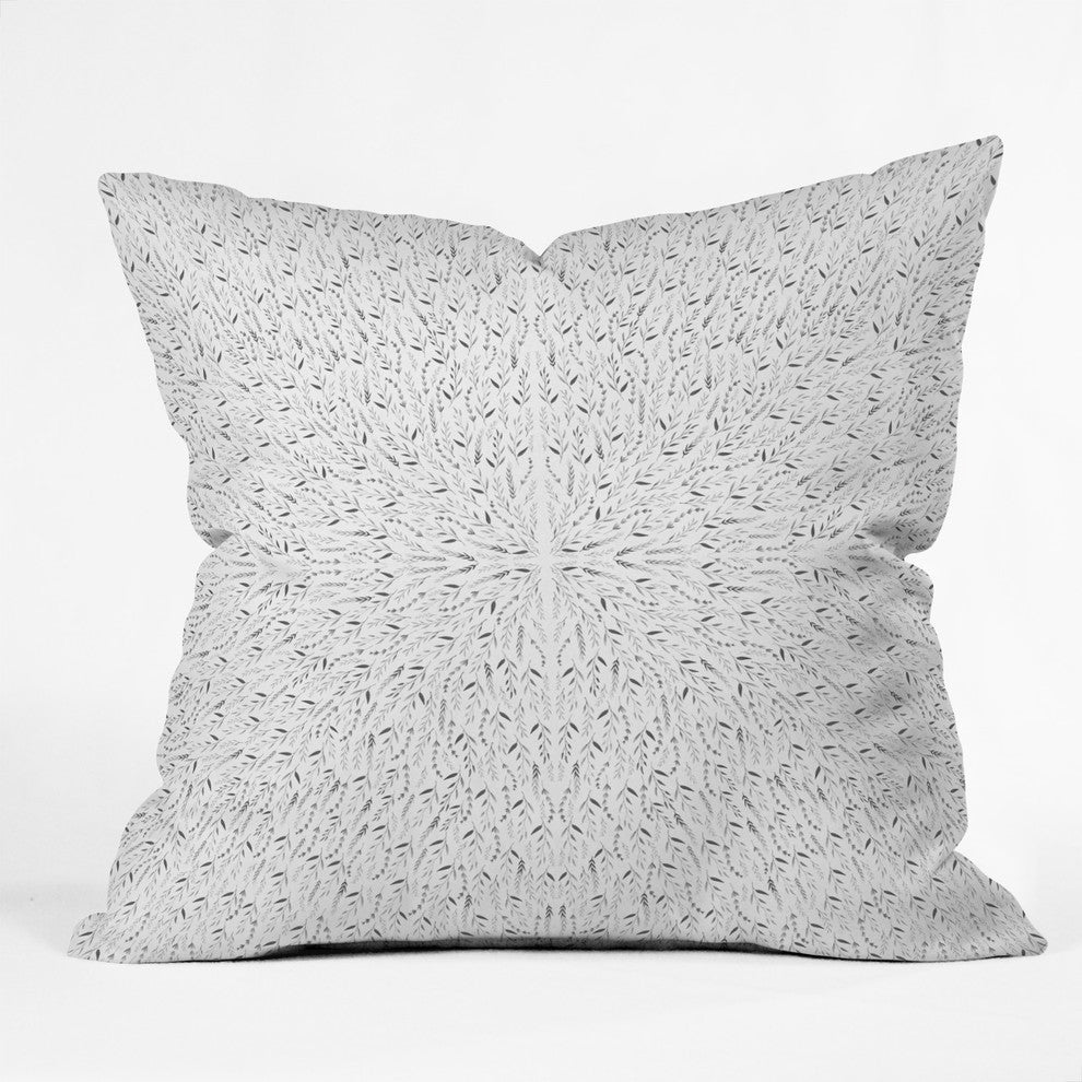 Iveta Abolina Grey Fog Outdoor Throw Pillow