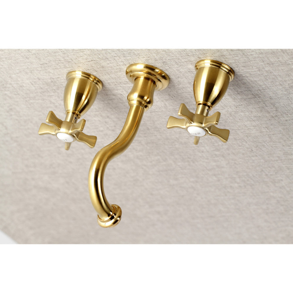 KS3027NX Two-Handle Wall Mount Tub Faucet, Brushed Brass