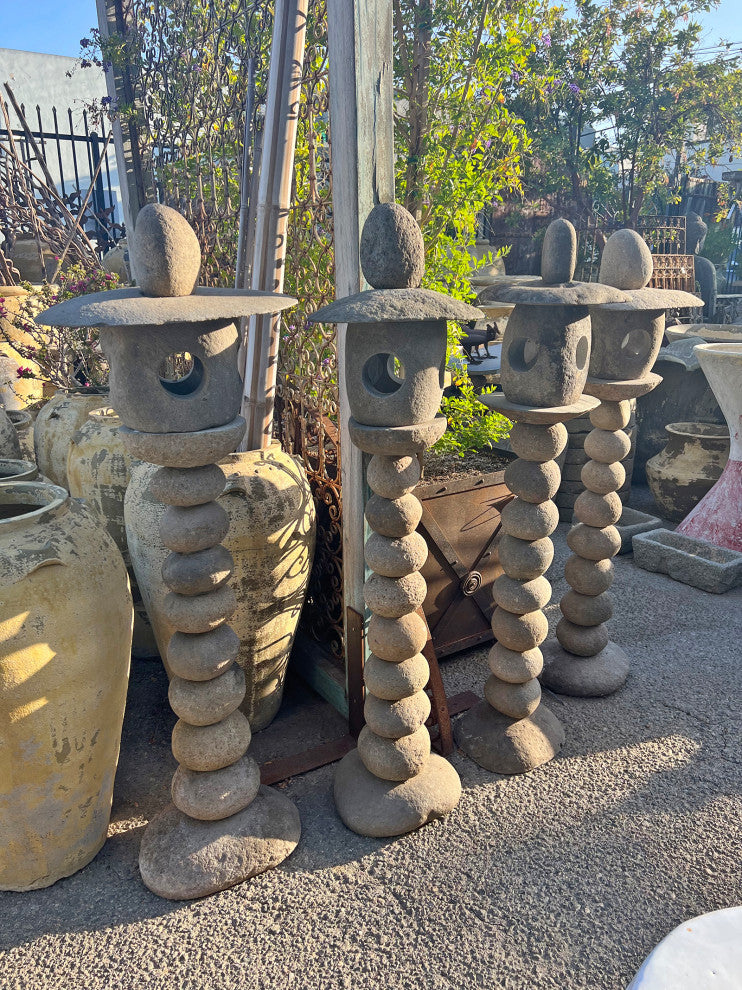 Outdoor Stacked Rock Light House Post 1