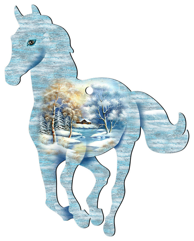 Running Pony Scenic Ornament, Set of 3