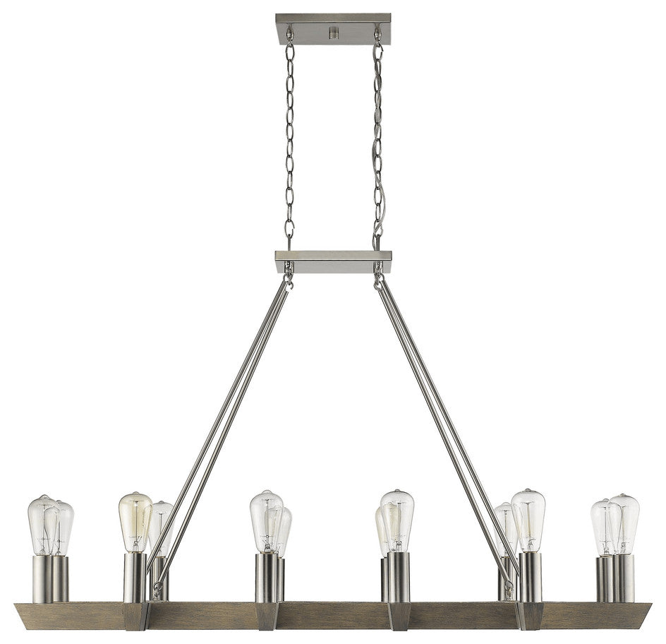 Finnick 12-Light Satin Nickel Chandelier