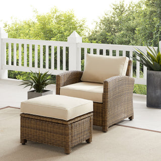 Bradenton 2Pc Wicker Outdoor Chair Set, Sand