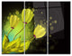 "Golden Flowers Greeting Card" Metal Wall Art, 3 Panels, 36"x28"
