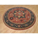 Red Hand Knotted Antiqued Fine Heris Re-Creation Wool Round Rug 11'10"x11'10"