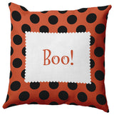 Halloween Boo Dots Accent Pillow, Harvest Orange, 18"x18"