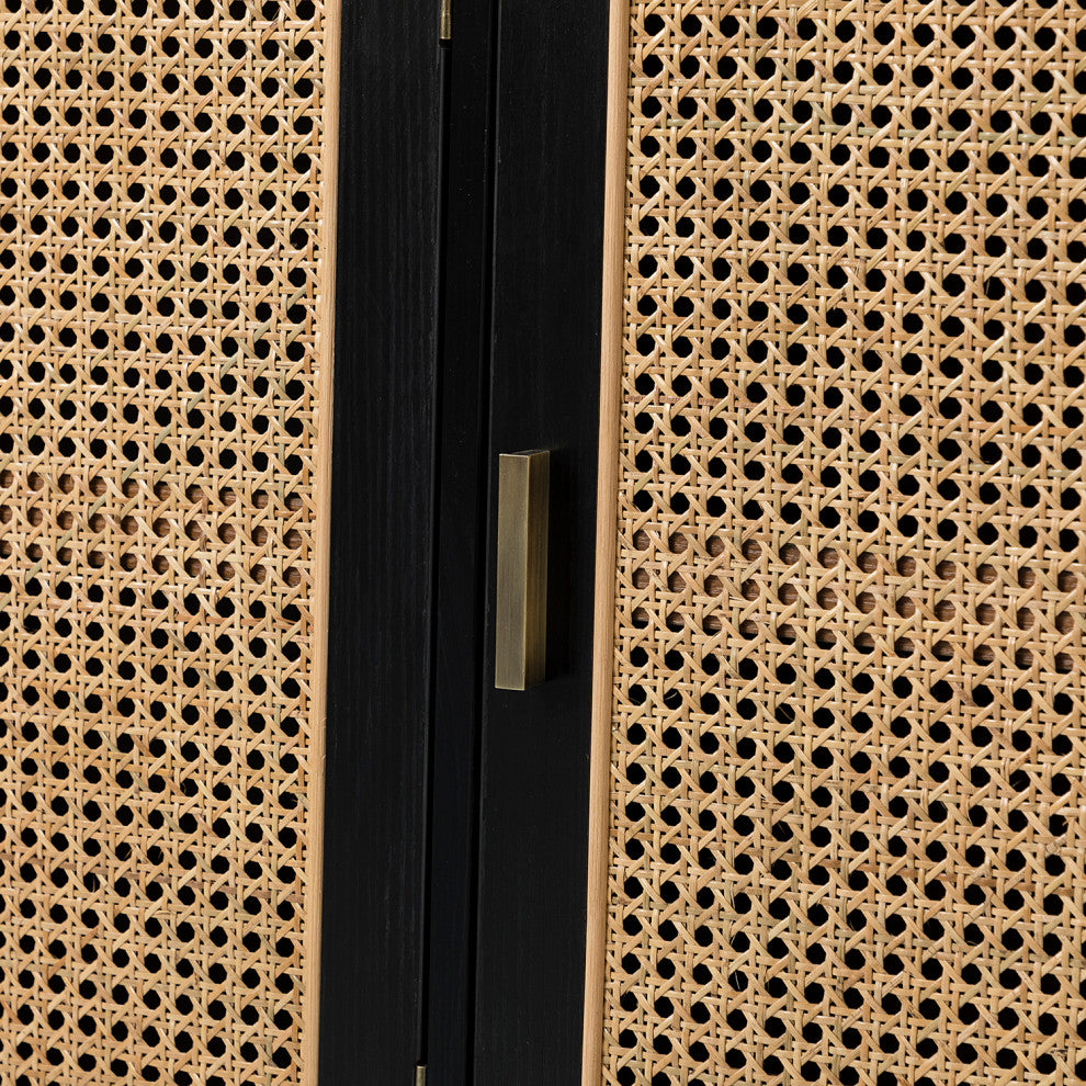 3-Door Accent Cabinet, Black