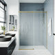 VIGO Luca 56" to 60" W x 79" H Frameless Sliding Shower Door, Matte Brushed Gold, Clear Glass