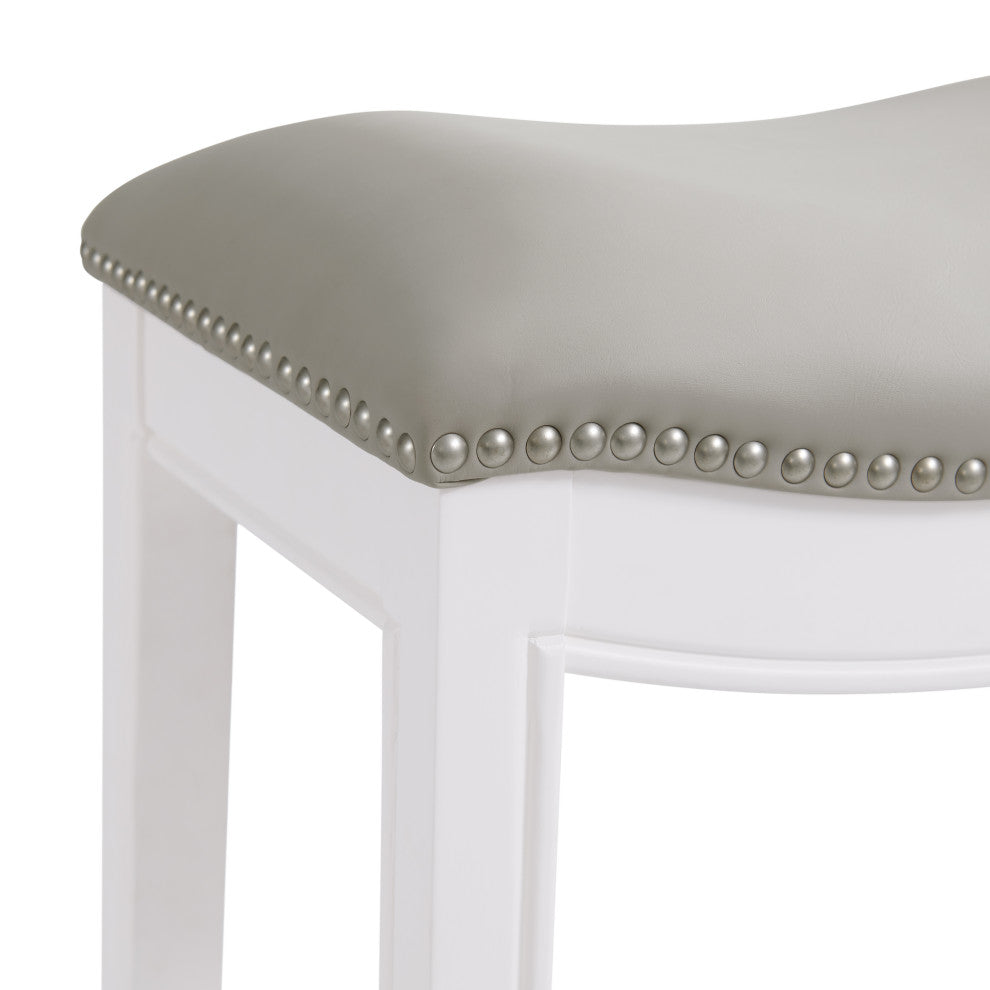 Williston Bar Stool, Set of 2, White, Bar Height