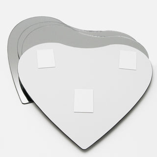 Small Decorative Wall Self Adhesive Shaped Mirrors, Set of 4, Heart