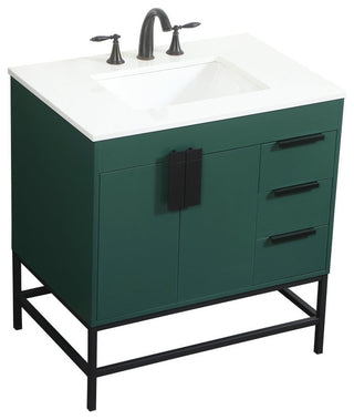 Home Living 22" Modern Green-Light Bathroom Vanity