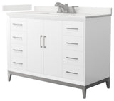 Amici 48" Single Vanity, Quartz Top, 3-Hole, Nickel Trim