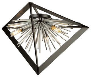 Sunburst  AC11442CH Flush Mount, Matte Black/Aluminum