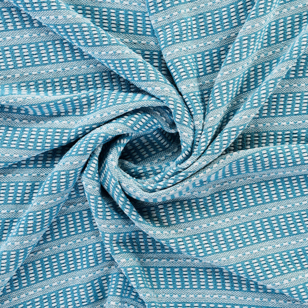 Maui Blue Ridgeline Striped Throw Blanket with Fringe