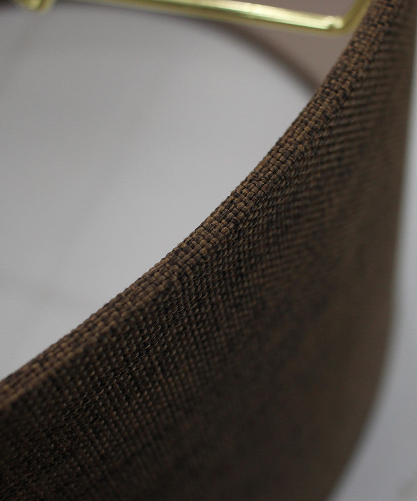 Chocolate Burlap Shallow Drum Lampshade 18x18x10