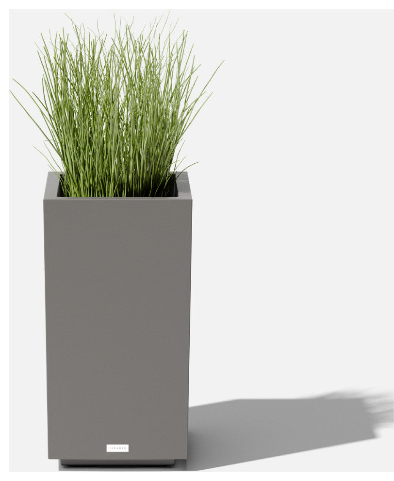 Veradek Block Series Pedestal Planter, Grey, Short