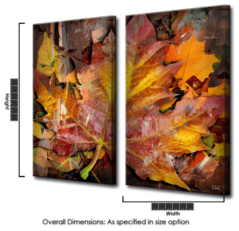 Fall Ink IV, Canvas Wall Art 2-Piece Canvas Art Set, 20"