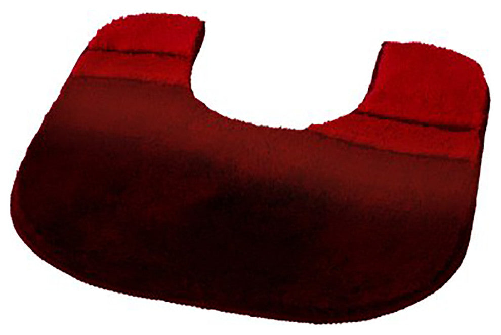 Wine Red Unique Oval Non Slip Washable Bathroom Rug, Siesta, Pedestal