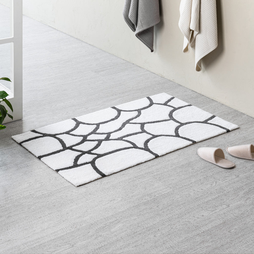 Edington Machine Tufted Bath Mat, Gray, 30x50
