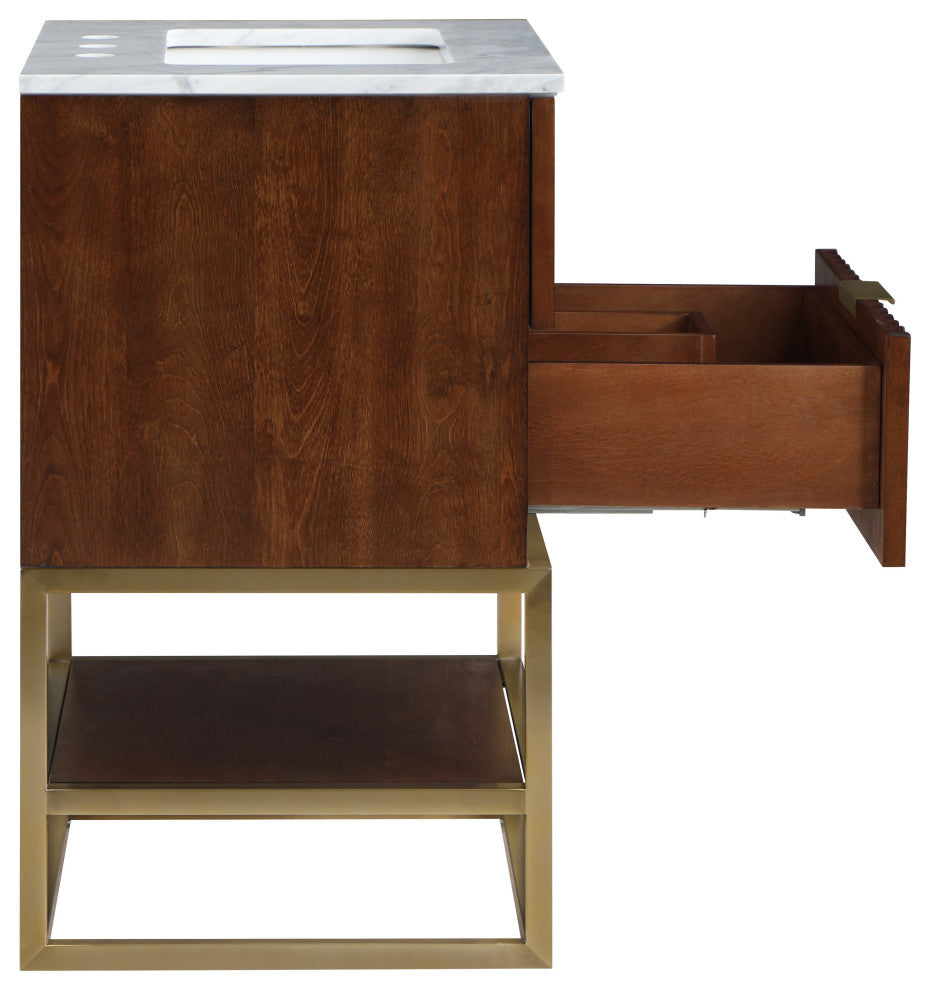 Monad Bathroom Vanity, Walnut, 24" Wide