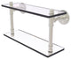 Pipeline Double Glass Shelf, Satin Nickel, 16"